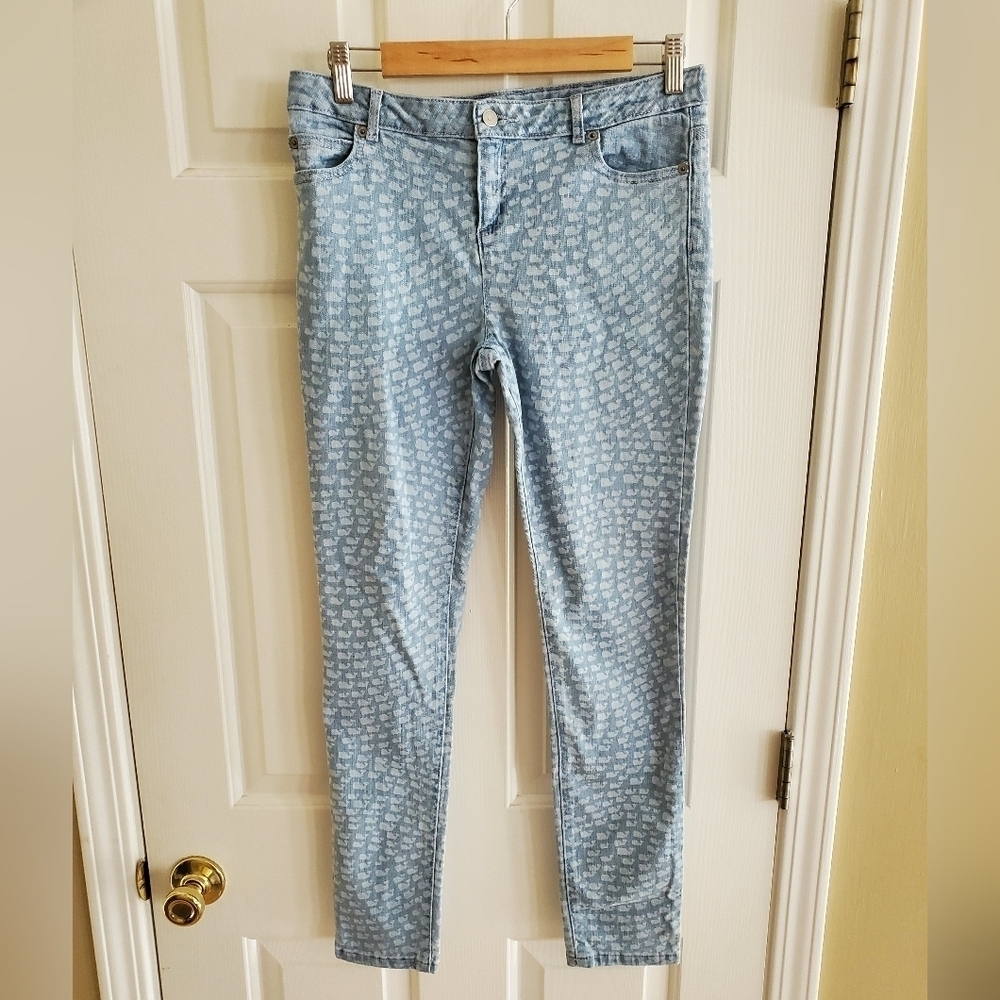 Vineyard Vines Blue Denim Jeans Girls Sz 16 Saylor Stone Wash Skinny Whales